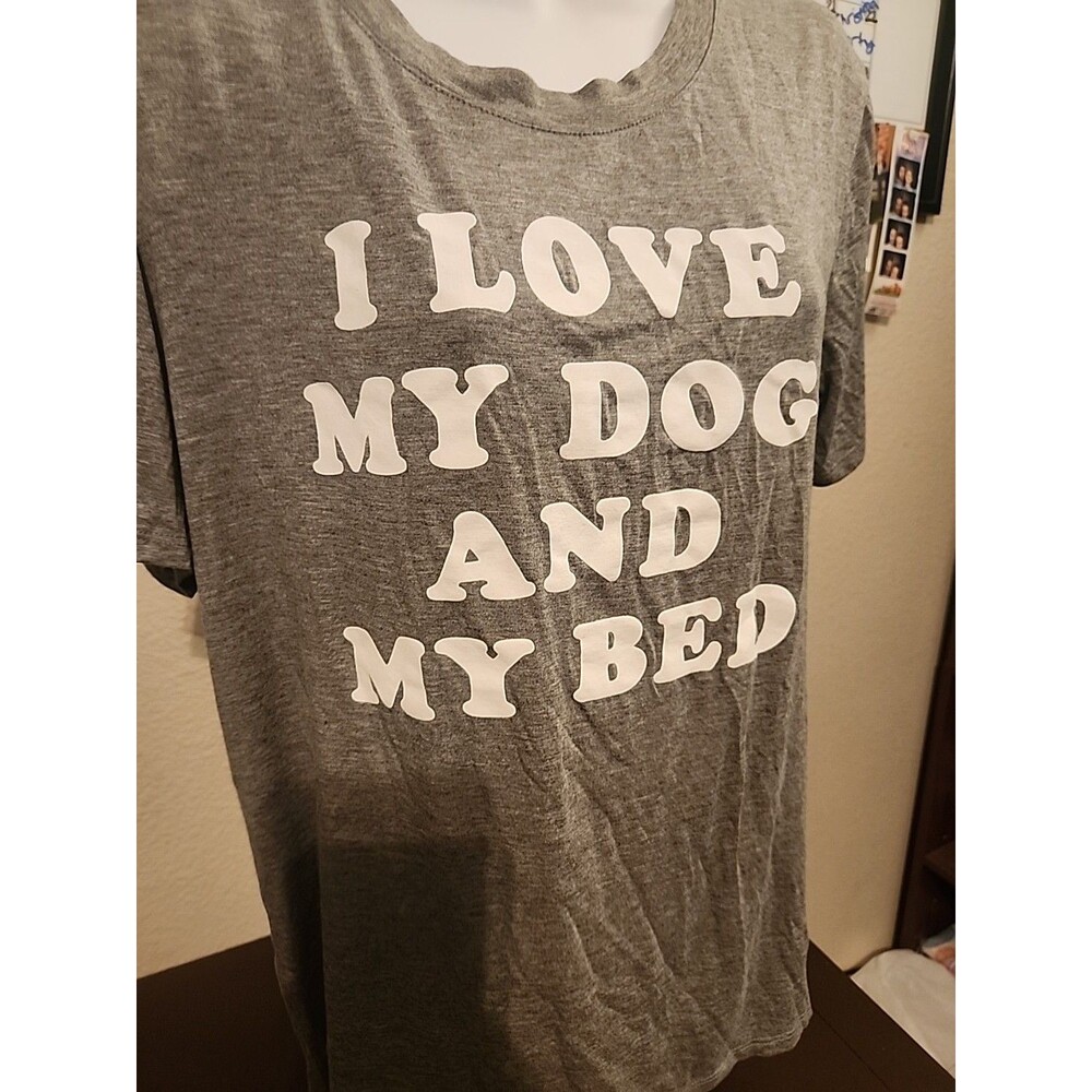 Dog Mom Essential! Fifth Sun "I Love My Dog..." Gray T-Shirt - Size M - Picture 2 of 5